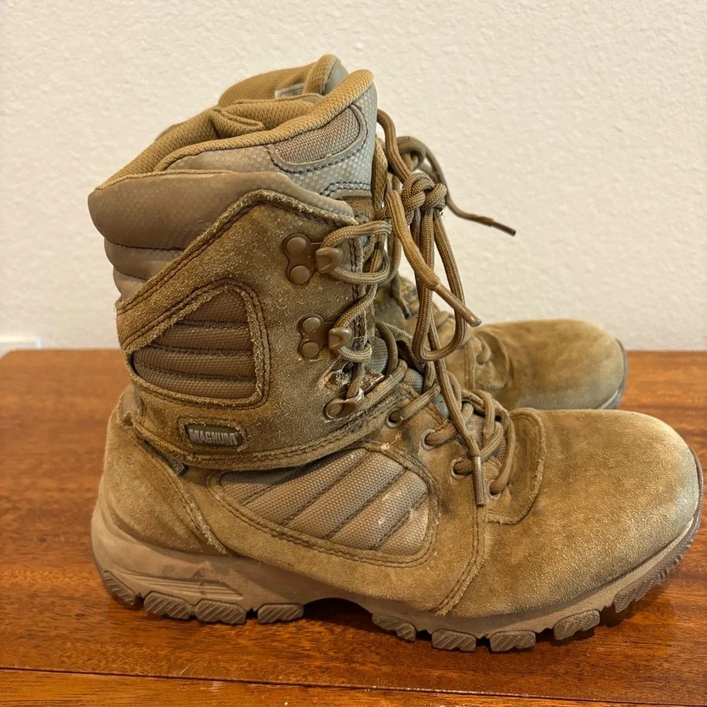 Magnum Response 8.0 7201 Men's Tactical Military Duty Work Boots Side Zip Tan 9D